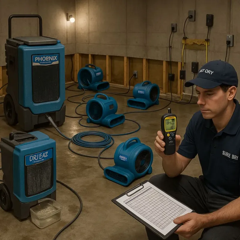 Structural Drying and Dehumidification process in Uhrichsville, OH